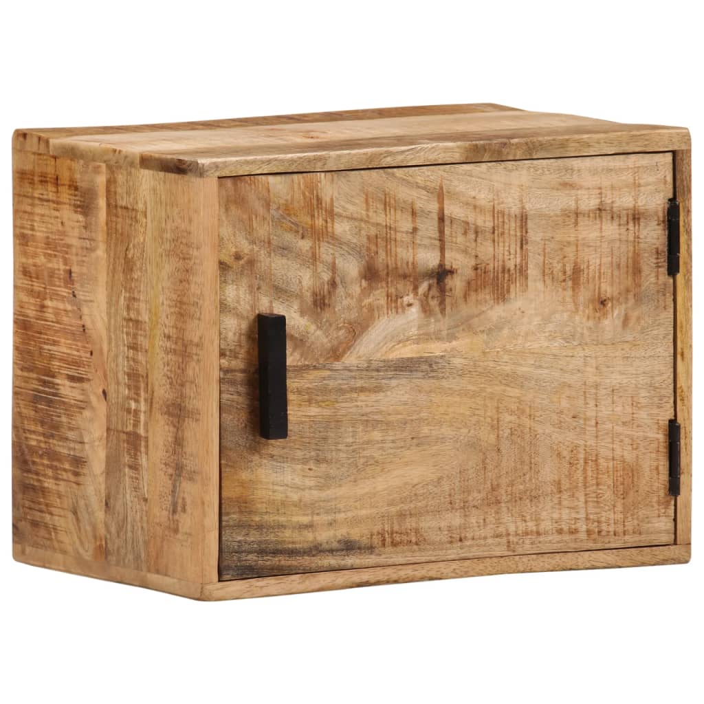 Comodino a Parete 40x30x25 cm in Legno Massello di Mango