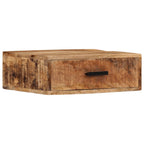 Comodino a Parete 40x30x13,5 cm in Legno Massello di Mango