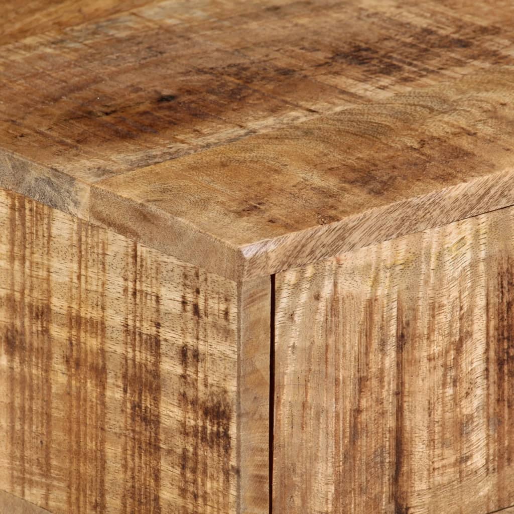 Comodino a Parete 40x30x13,5 cm in Legno Massello di Mango
