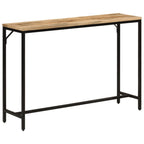 Tavolo Consolle 110x30x75cm Legno Massello Mango Grezzo e Ferro