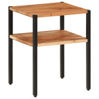 Tavolino 35x35x45cm in Legno Massello di Acacia e Ferro