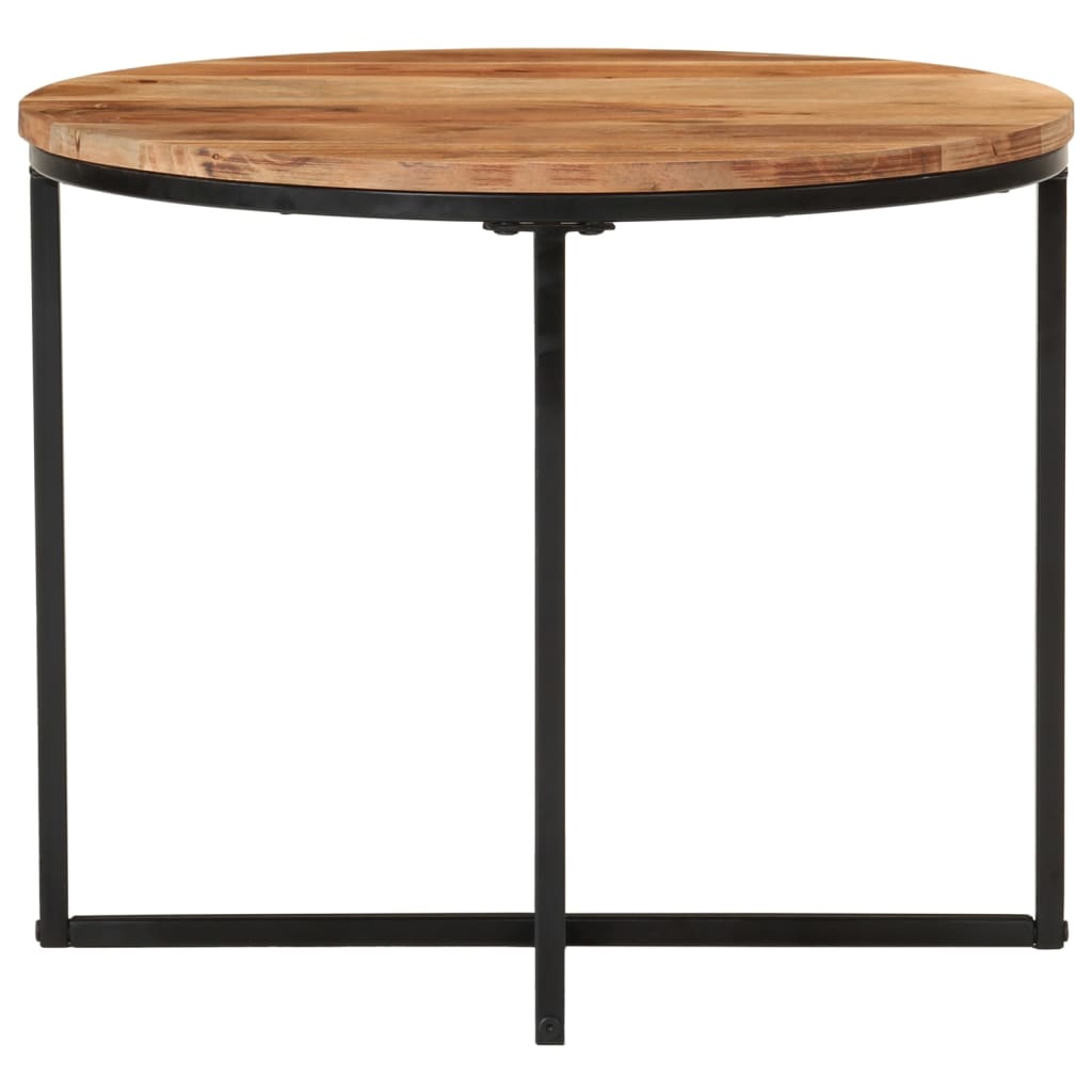 Tavolino Salotto 55x55x45cm in Legno Massello di Acacia e Ferro