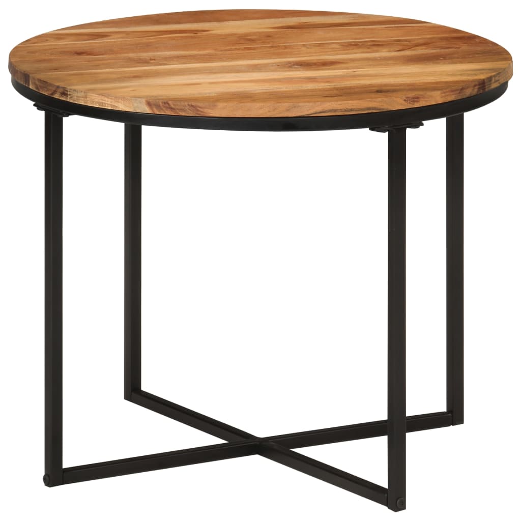 Tavolino Salotto 55x55x45cm in Legno Massello di Acacia e Ferro
