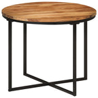 Tavolino Salotto 55x55x45cm in Legno Massello di Acacia e Ferro