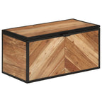 Scatola Portaoggetti 60x30x30 cm Legno Massello Acacia e Ferro