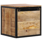 Comodino 40x35x40 cm in Legno Massello di Mango