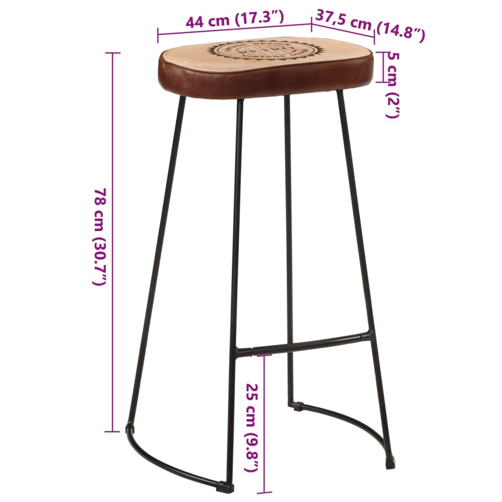Sgabelli da Bar 2 pz Marrone Scuro 44x37,5x78 cm