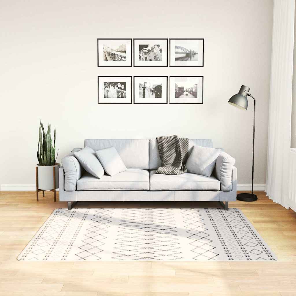 Tappeto Lavabile Nero e Bianco 120x170 cm