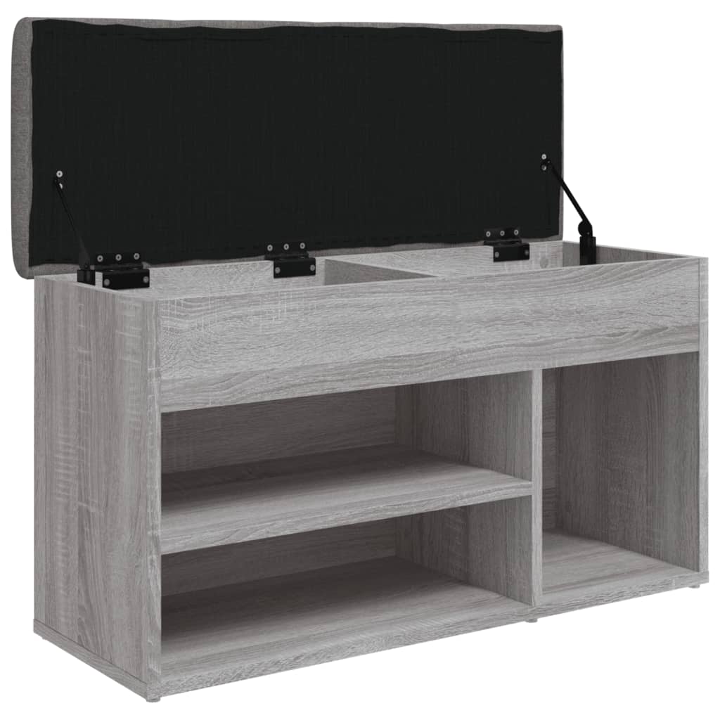 Panca Porta Scarpe Grigio Sonoma 82x32x45,5cm Legno Multistrato