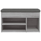Panca Porta Scarpe Grigio Sonoma 82x32x45,5cm Legno Multistrato