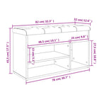 Panca Porta Scarpe Grigio Sonoma 82x32x45,5cm Legno Multistrato