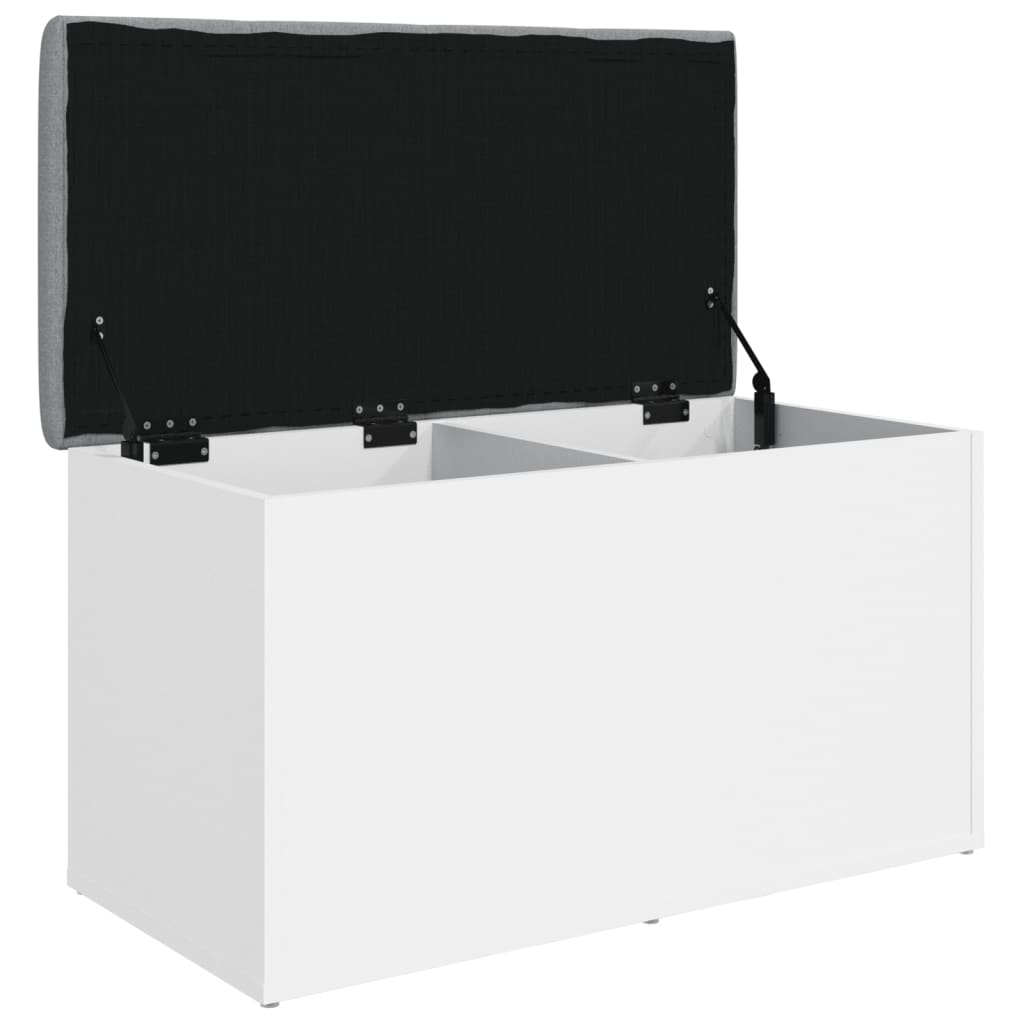 Panca contenitore bianca 82x42x45 cm in legno ingegnerizzato