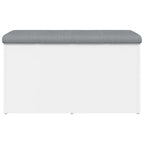 Panca contenitore bianca 82x42x45 cm in legno ingegnerizzato