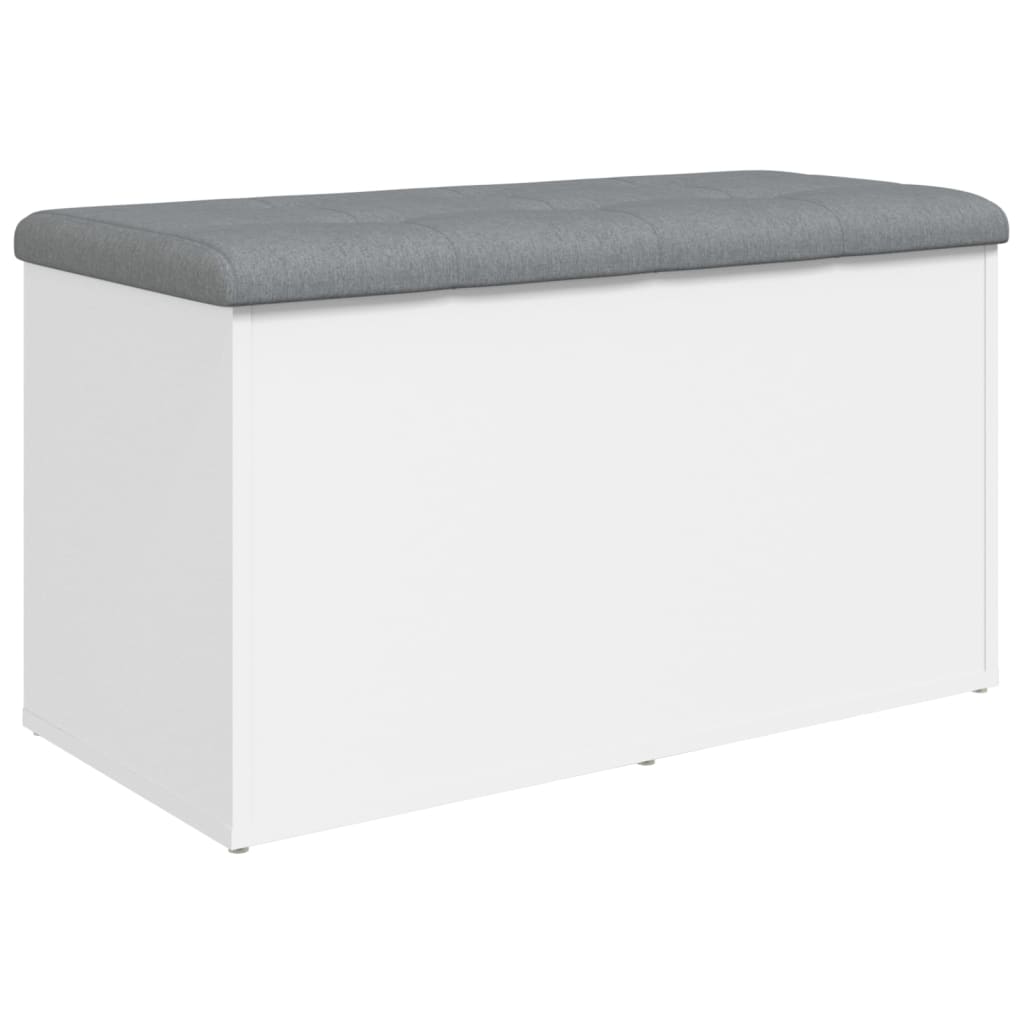 Panca contenitore bianca 82x42x45 cm in legno ingegnerizzato