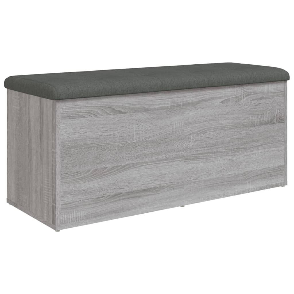 Panca Portaoggetti Grigio Sonoma 102x42x45 cm Legno Multistrato