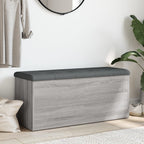 Panca Portaoggetti Grigio Sonoma 102x42x45 cm Legno Multistrato