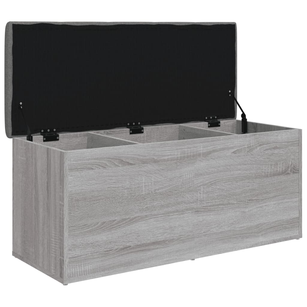 Panca Portaoggetti Grigio Sonoma 102x42x45 cm Legno Multistrato