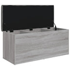Panca Portaoggetti Grigio Sonoma 102x42x45 cm Legno Multistrato