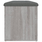 Panca Portaoggetti Grigio Sonoma 102x42x45 cm Legno Multistrato