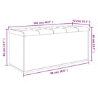 Panca Portaoggetti Grigio Sonoma 102x42x45 cm Legno Multistrato