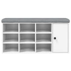Panca Porta Scarpe Bianca 102x32x50 cm in Legno Multistrato