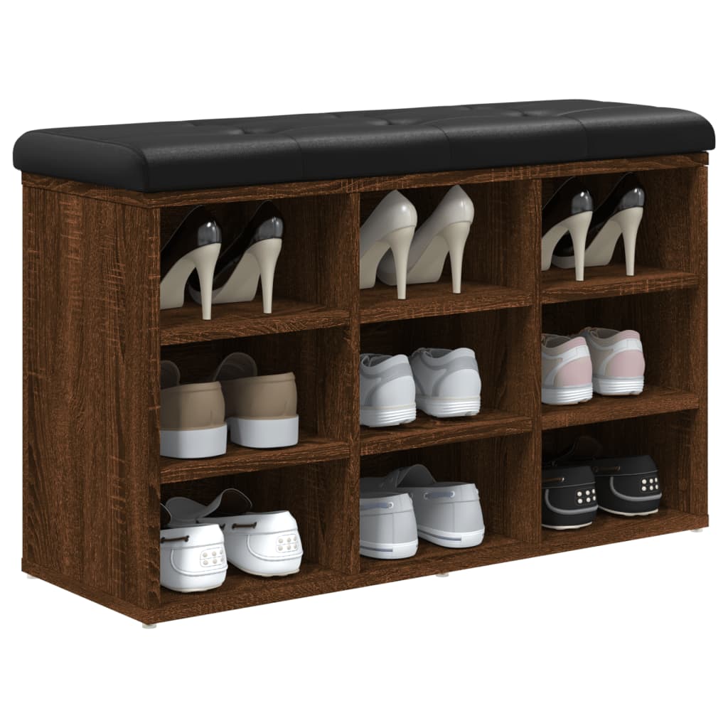 Panca Porta Scarpe Rovere Marrone 82x32x50cm Legno Multistrato
