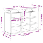Panca Porta Scarpe Rovere Marrone 82x32x50cm Legno Multistrato