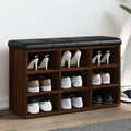 Panca Porta Scarpe Rovere Marrone 82x32x50cm Legno Multistrato