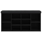Panca Porta Scarpe Nera 102x32x50 cm in Legno Multistrato