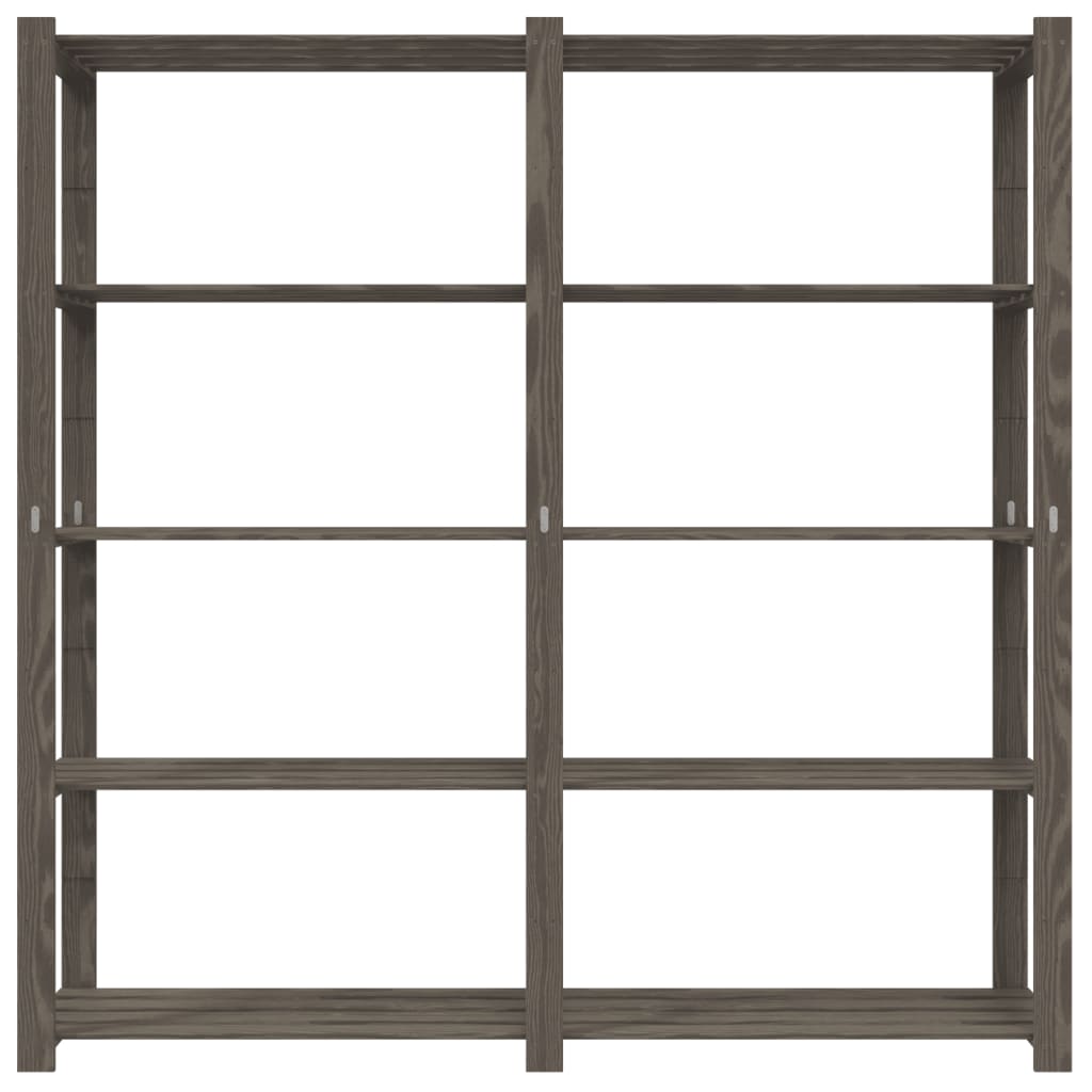 Scaffale a 5 Livelli Grigio 170x38x170 cm in Legno di Pino
