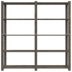 Scaffale a 5 Livelli Grigio 170x38x170 cm in Legno di Pino