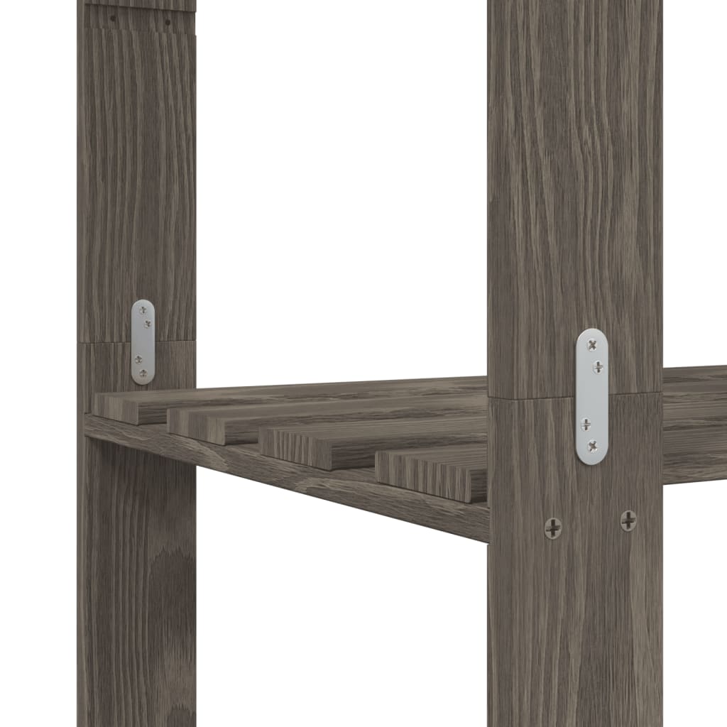 Scaffale a 5 Livelli Grigio 170x38x170 cm in Legno di Pino