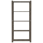 Scaffale a 5 Livelli Grigio 80x38x170 cm in Legno di Pino