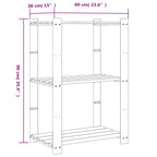 Scaffale a 3 Livelli Grigio 60x38x90 cm in Legno di Pino