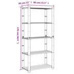 Scaffale a 5 Livelli Marrone 80x38x170 cm in Legno di Pino