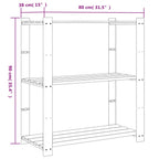 Scaffale a 3 Livelli Marrone 80x38x90 cm in Legno di Pino
