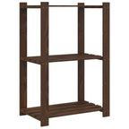 Scaffale a 3 Livelli Marrone 60x38x90 cm in Legno di Pino