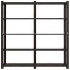 Scaffale a 5 Livelli Nero 170x38x170 cm in Legno di Pino