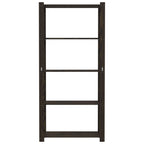 Scaffale a 5 Livelli Nero 80x38x170 cm in Legno di Pino