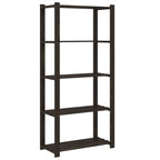Scaffale a 5 Livelli Nero 80x38x170 cm in Legno di Pino