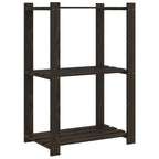Scaffale a 3 Livelli Nero 60x38x90 cm in Legno Massello di Pino