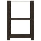 Scaffale a 3 Livelli Nero 60x38x90 cm in Legno Massello di Pino