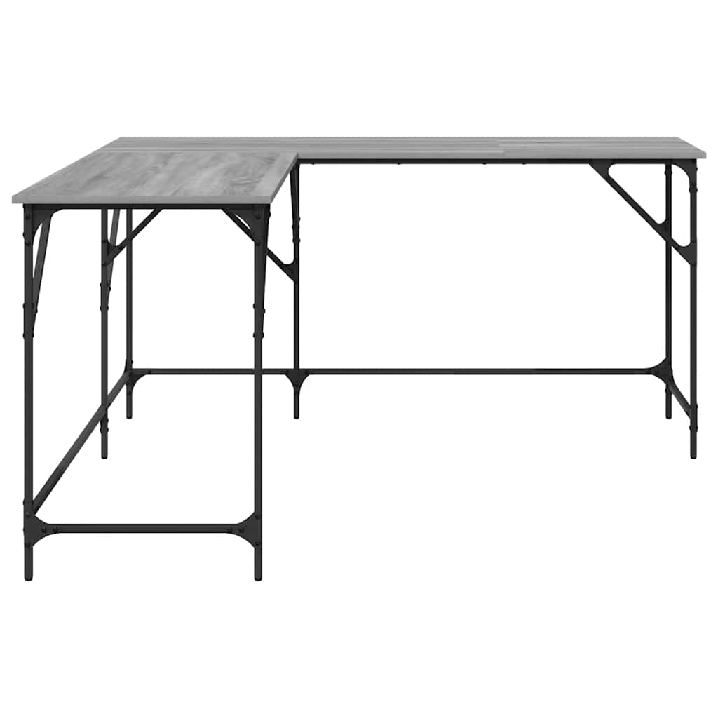Scrivania Grigio Sonoma 149x149x75 cm in Legno Multistrato