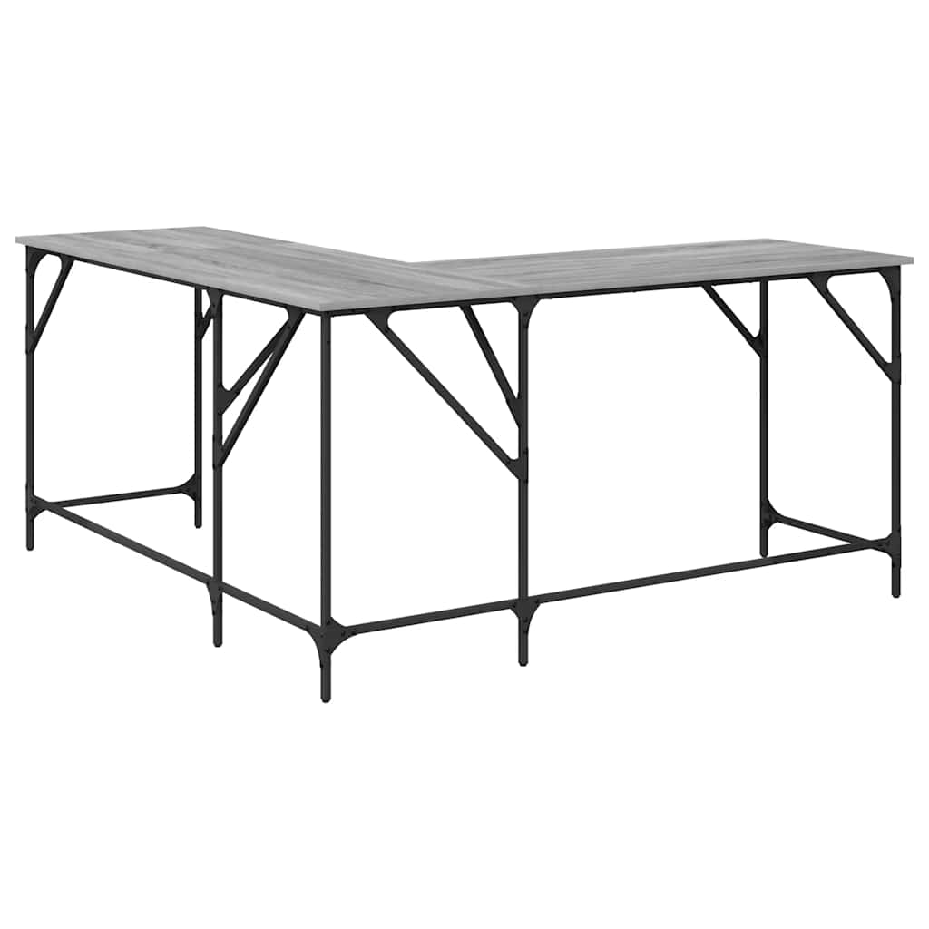 Scrivania Grigio Sonoma 149x149x75 cm in Legno Multistrato
