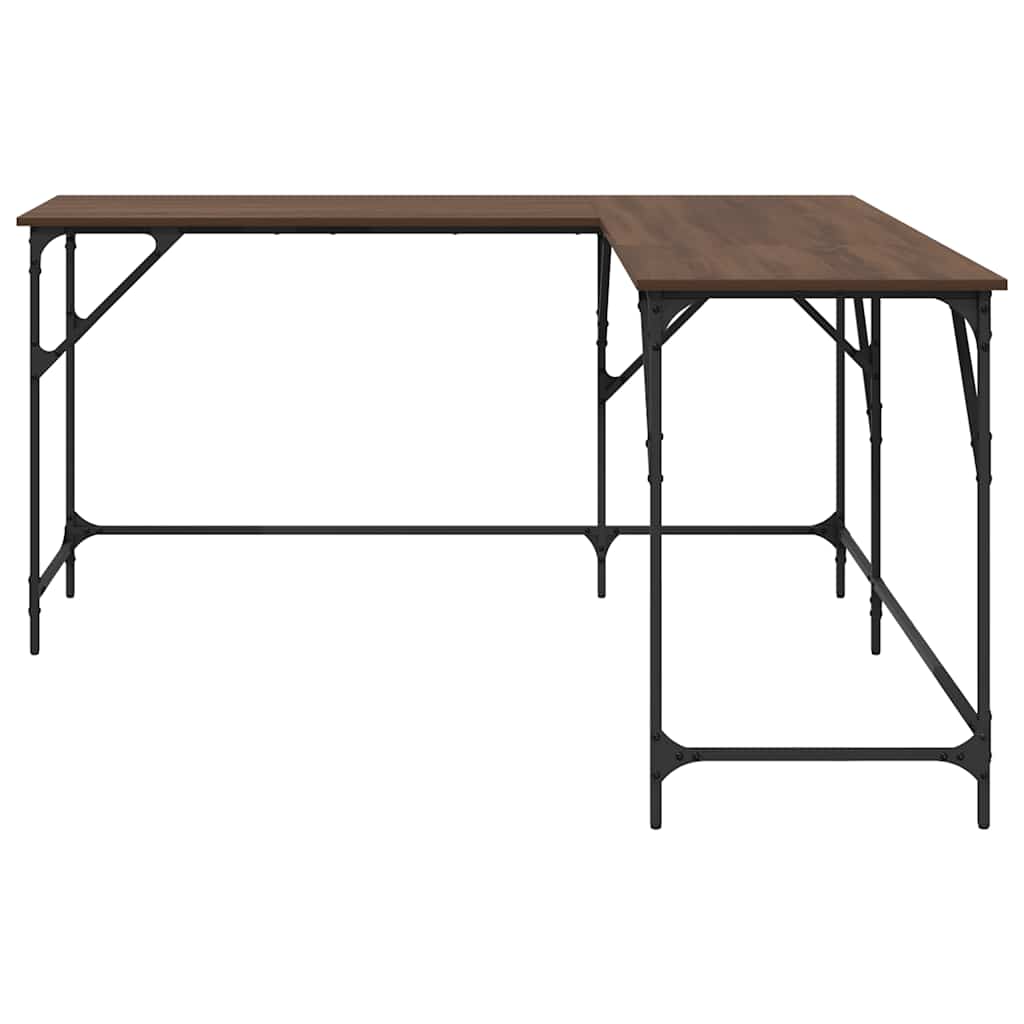 Scrivania Rovere Marrone 149x149x75 cm in Legno Multistrato