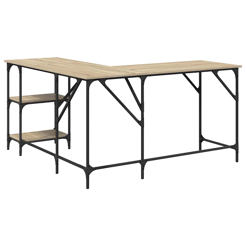 Scrivania Rovere Sonoma 139x139x75 cm in Legno Multistrato