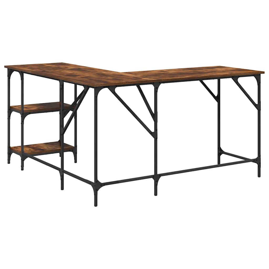 Scrivania Rovere Fumo 139x139x75 cm in Legno Multistrato