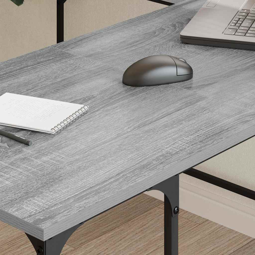 Scrivania Grigio Sonoma 139x139x75 cm in Legno Multistrato