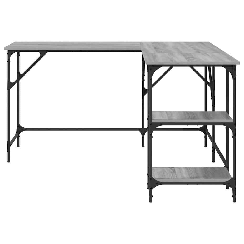 Scrivania Grigio Sonoma 139x139x75 cm in Legno Multistrato