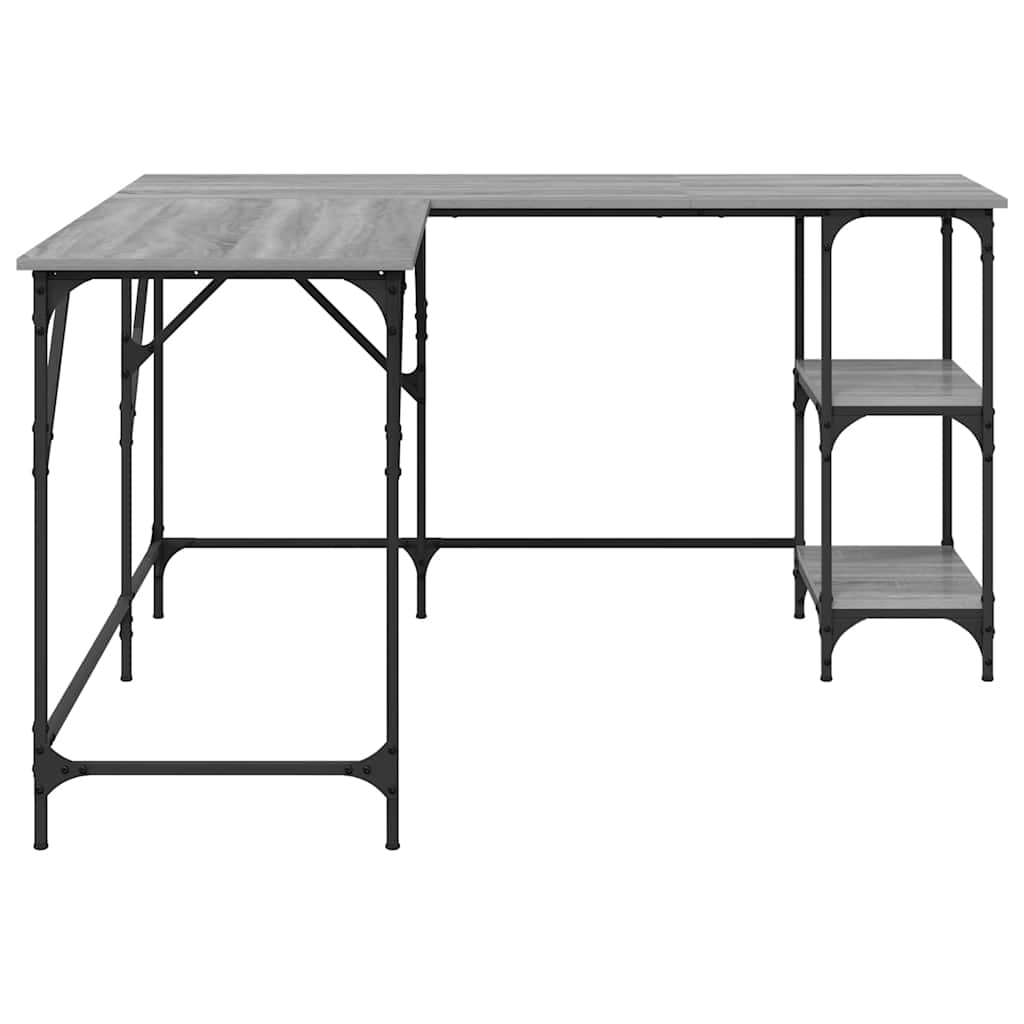 Scrivania Grigio Sonoma 139x139x75 cm in Legno Multistrato